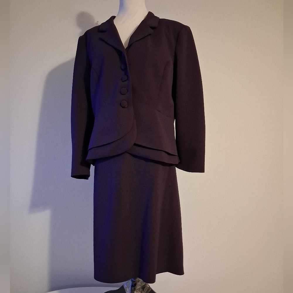 Two-Piece Womens Skirt Suit in Deep Plum